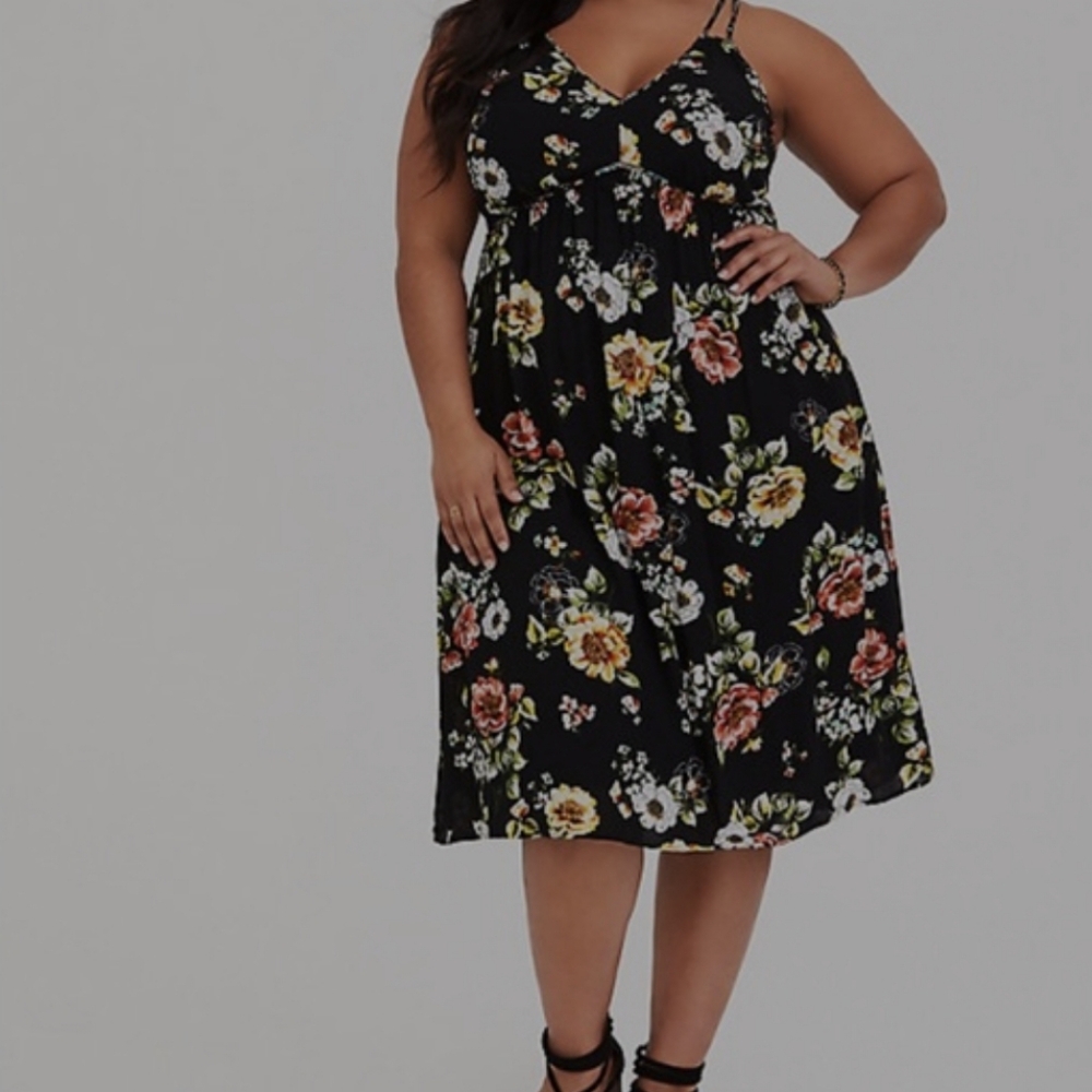 Torrid Floral Black Dress